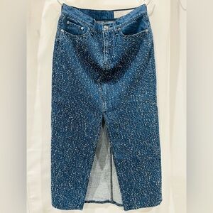 Rag & Bone Women'sDenim  Blue Clara Midi Skirt Medium Wash Size 26